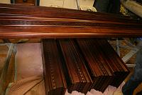  The exposed facade is made of mahogany to match the sancatuary interior. The next few photos show the facade in various stages of finishing.