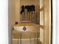  The upper part of the same ladder shown in the previous slide. Note that the wind chest in the foreground does not yet have its pipes installed.