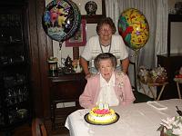  Keturah with her niece, Susan Angstadt Dunster, at an earlier family celebration.