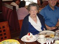  Keturah was honored by the folks at the Nevada Diner on Broad Street following worship on Sunday.  They promised to give her a free dinner in honor of her 100th.  About 22 family members joined her for the lunch.  She was free. We paid.
