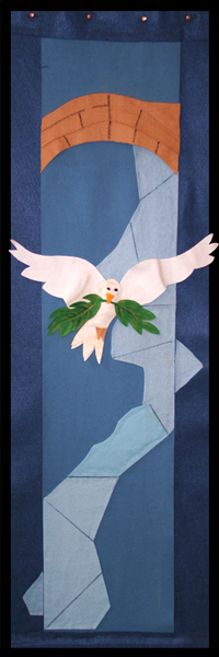 Sanctuary banner 6, representing the sixth great end: the exhibition of the Kingdom of Heaven to the world